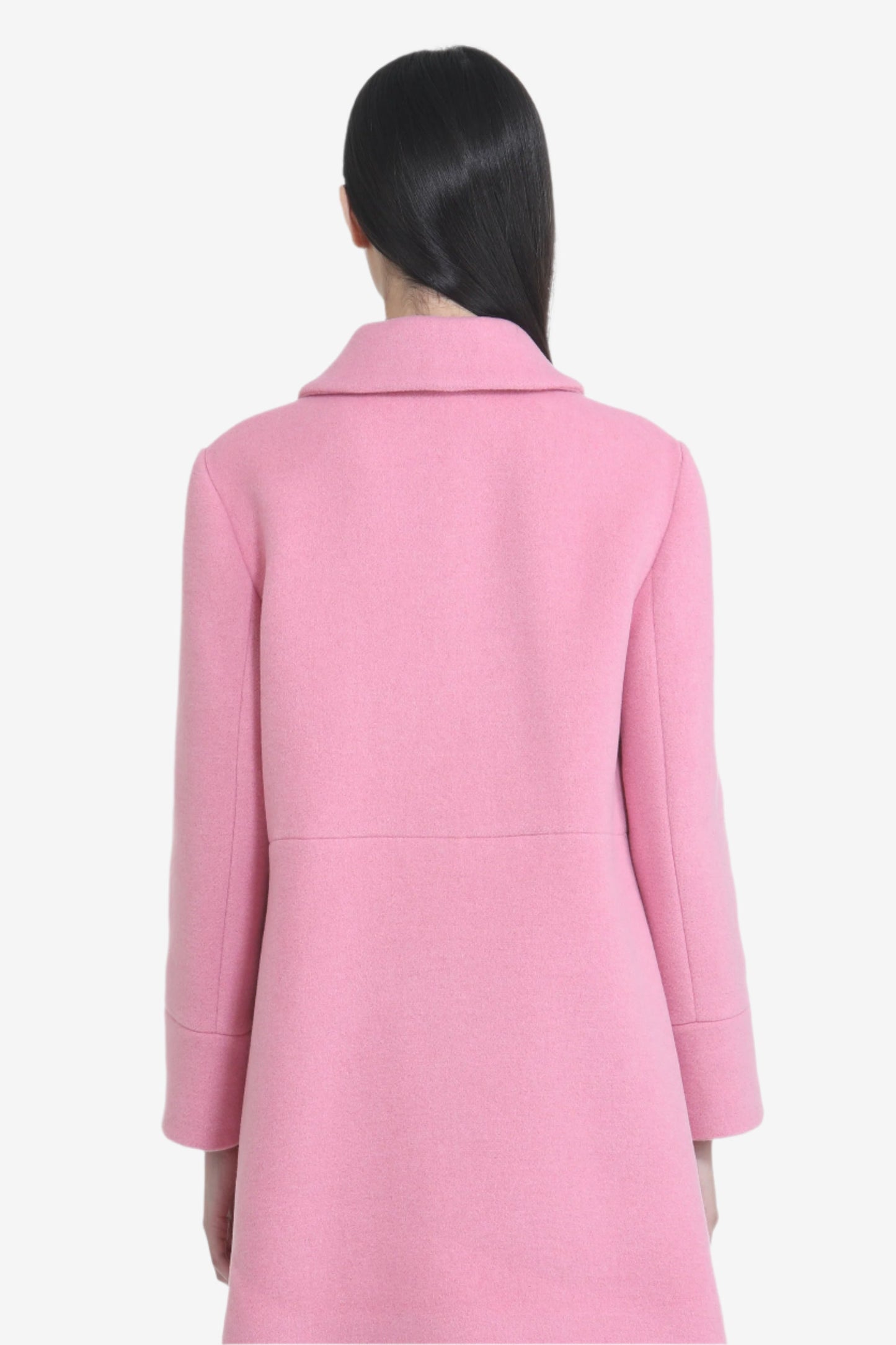 Women's pink double-breasted long coat