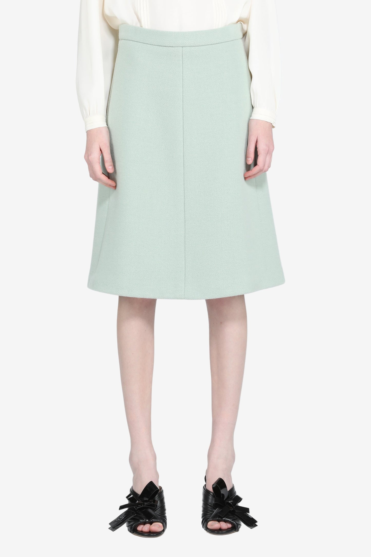 Women's cyan high-waist A-line skirt