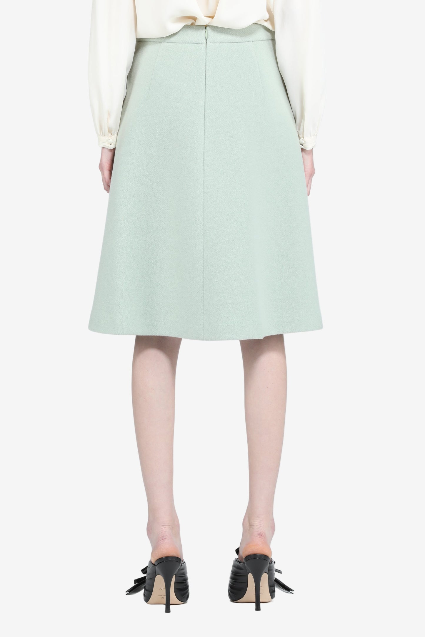 Women's cyan high-waist A-line skirt