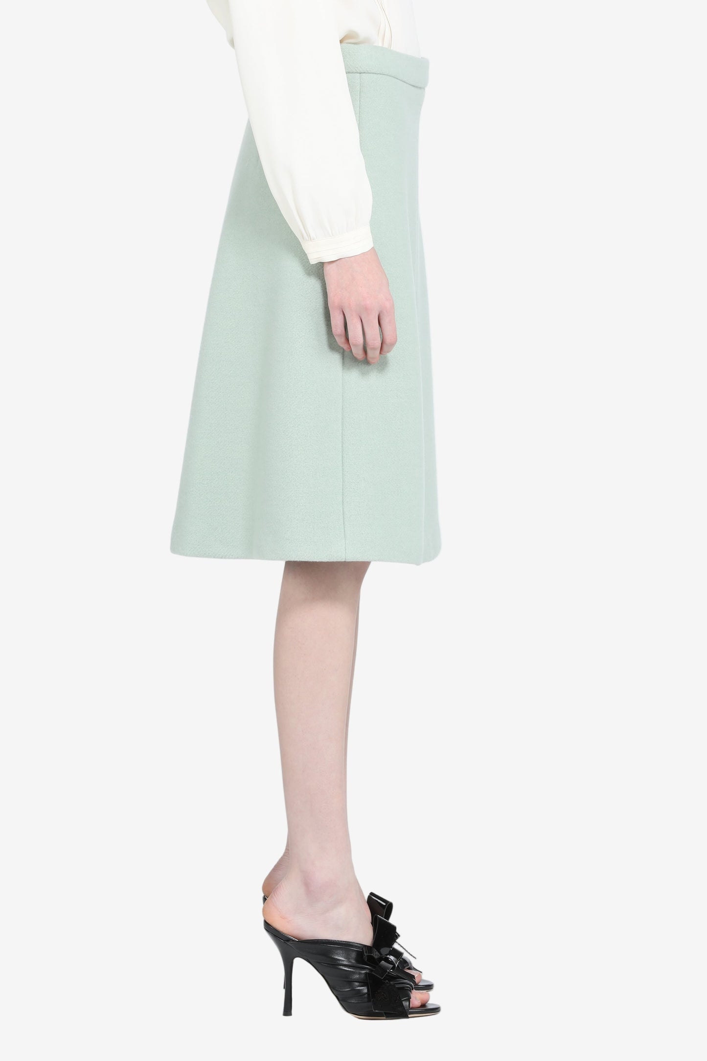 Women's cyan high-waist A-line skirt
