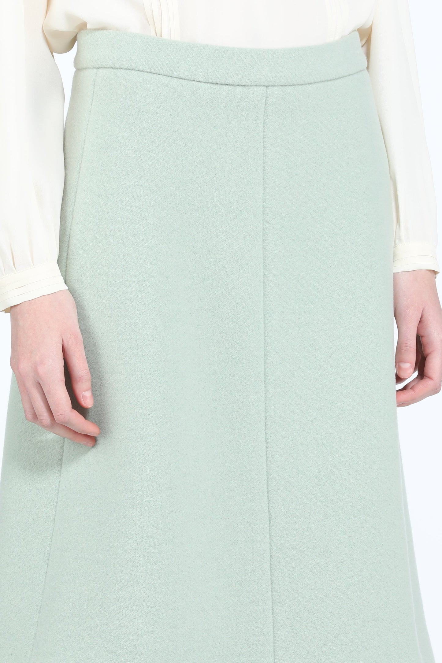 Women's cyan high-waist A-line skirt