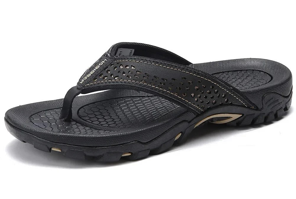 Men's thong sandals with textured outsole