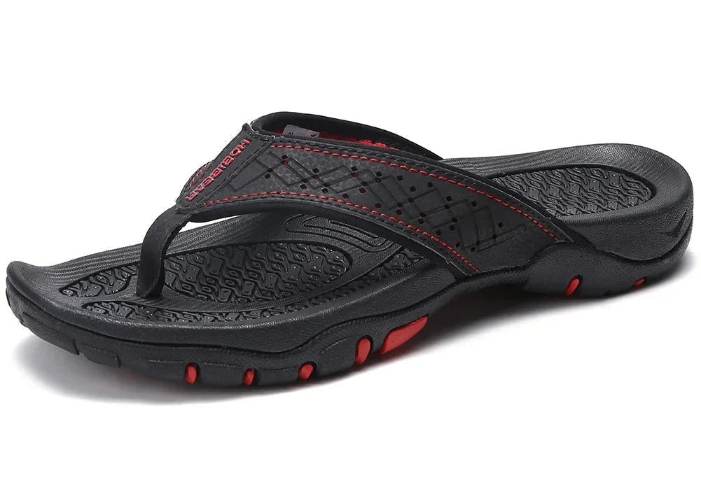 Men's thong sandals with textured outsole