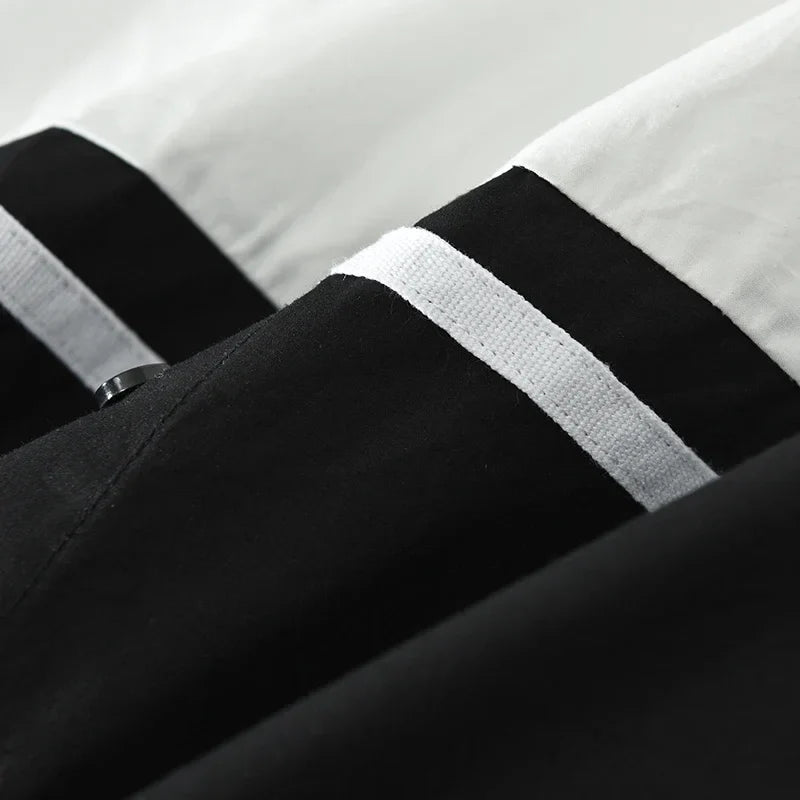 Men's color-block long-sleeve shirt with zipper