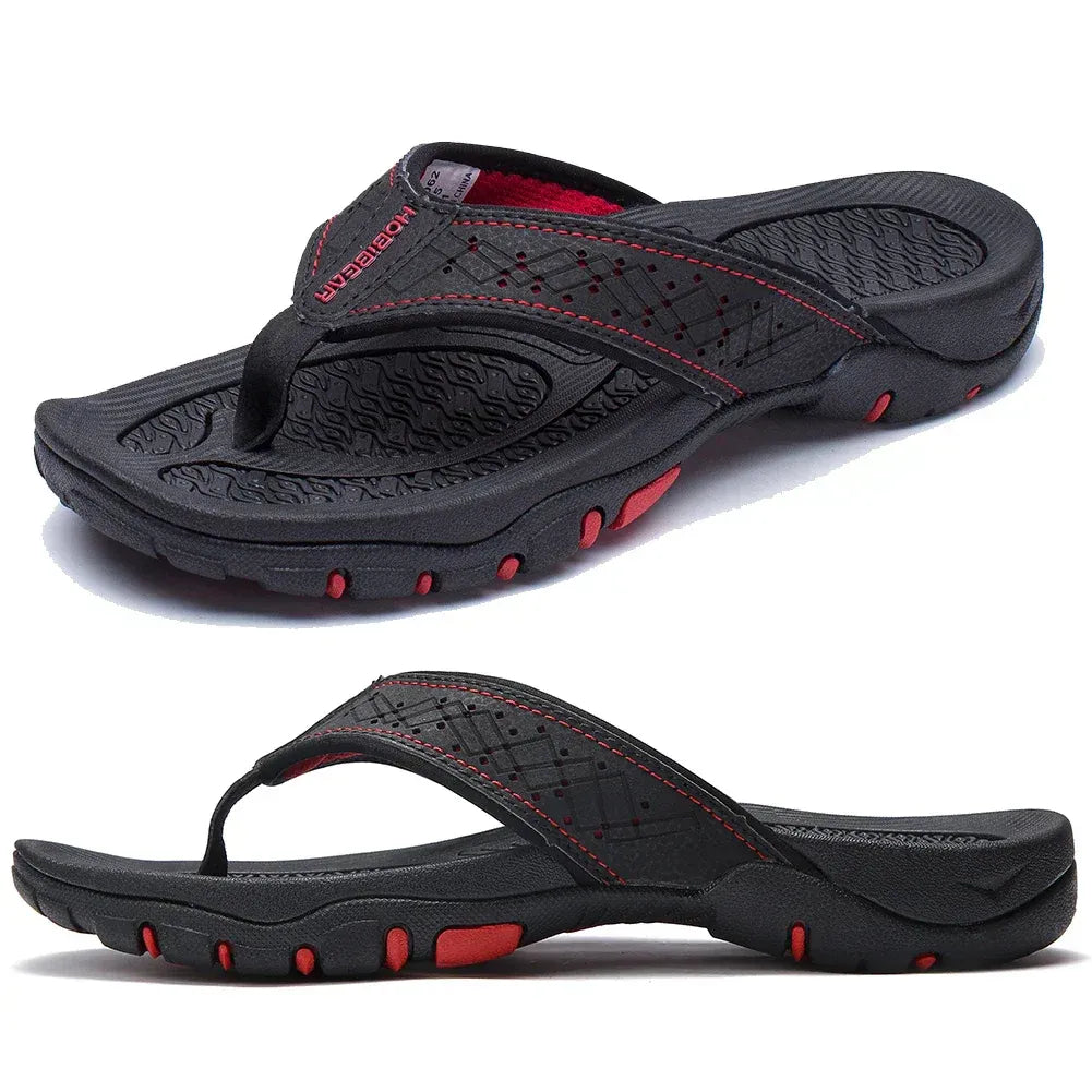 Men's thong sandals with textured outsole