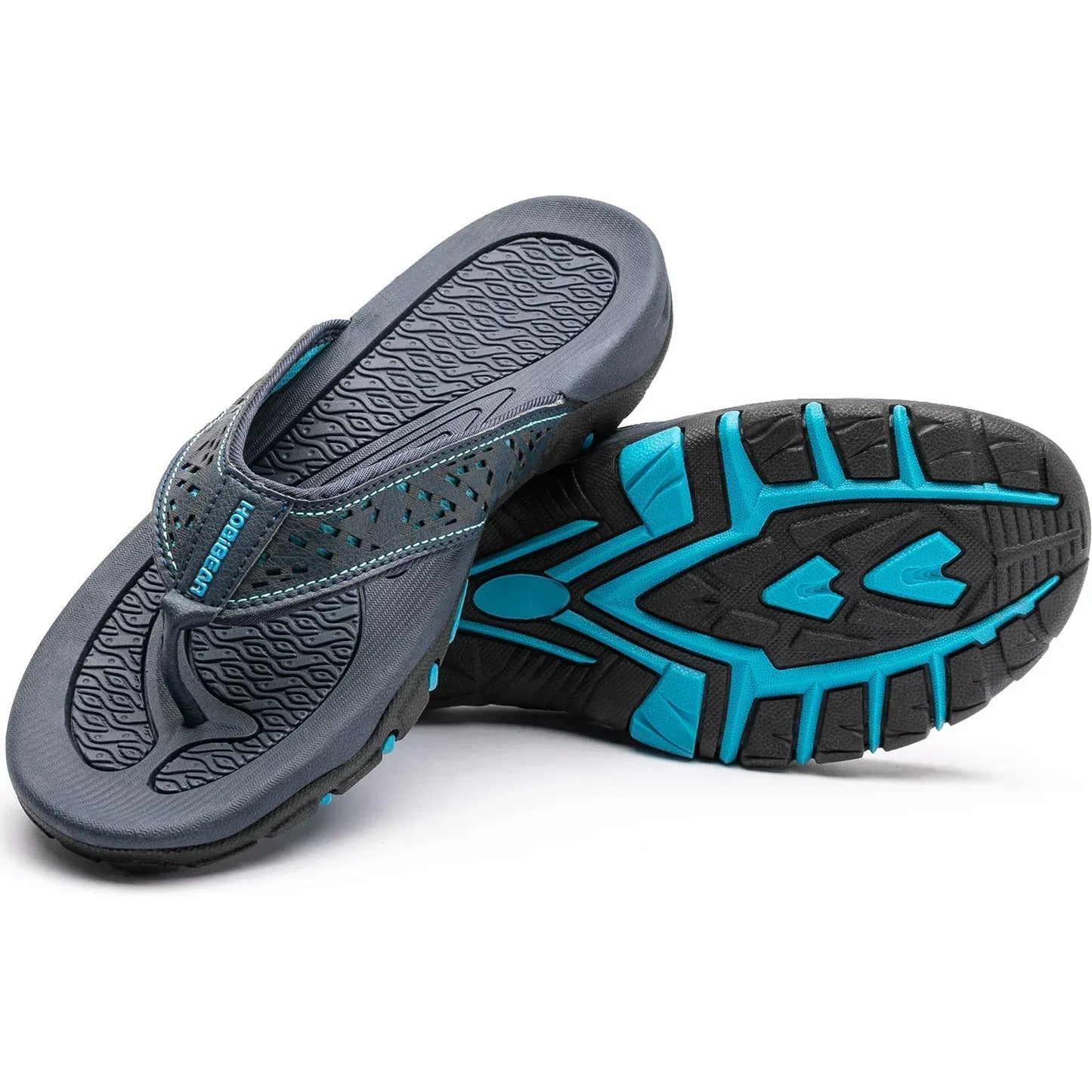 Men's thong sandals with textured outsole
