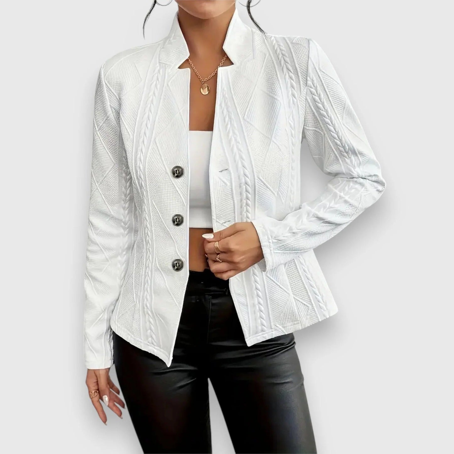 Women's single-breasted blazer with notched lapel