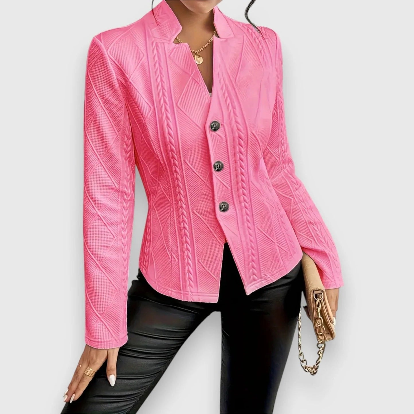 Women's single-breasted blazer with notched lapel