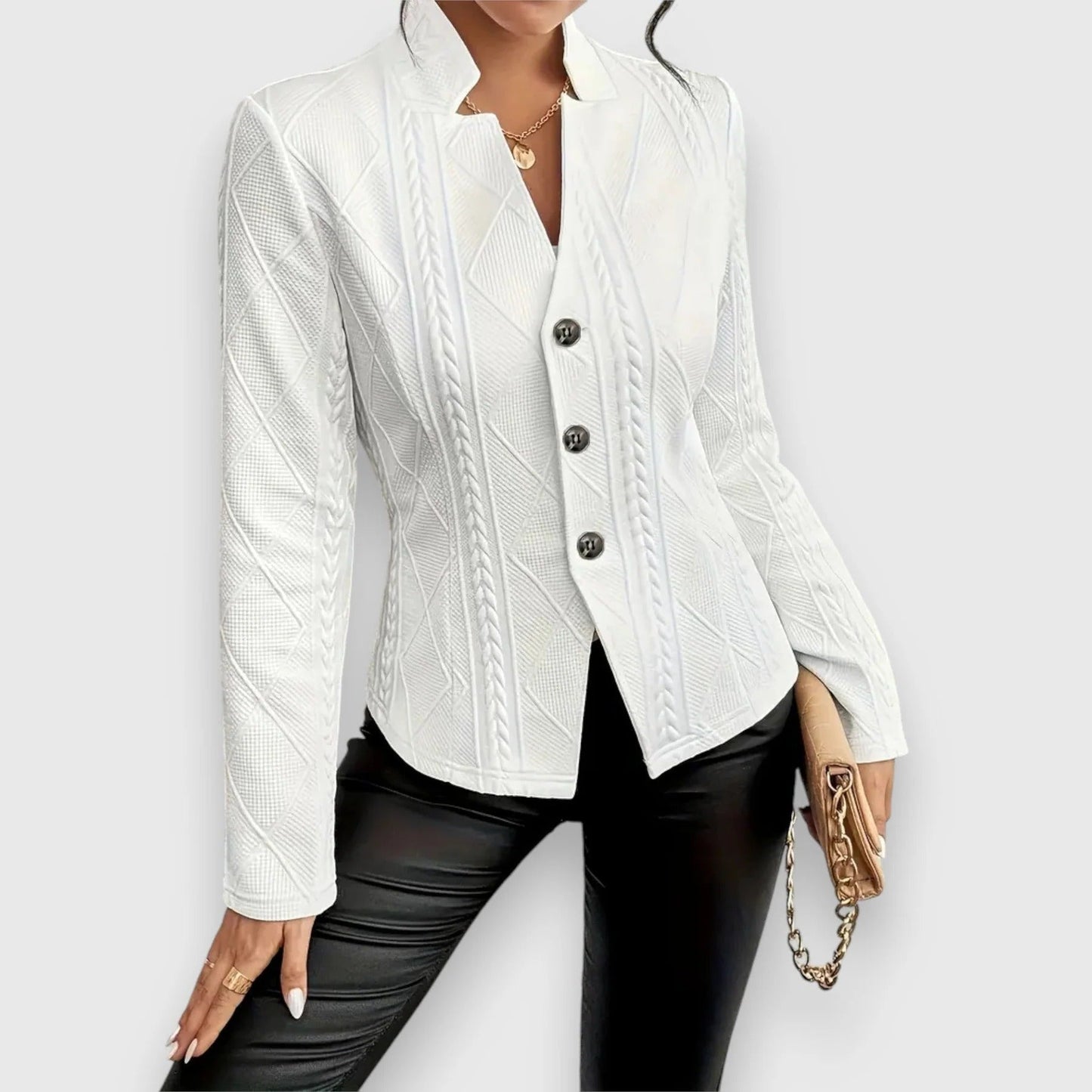Women's single-breasted blazer with notched lapel