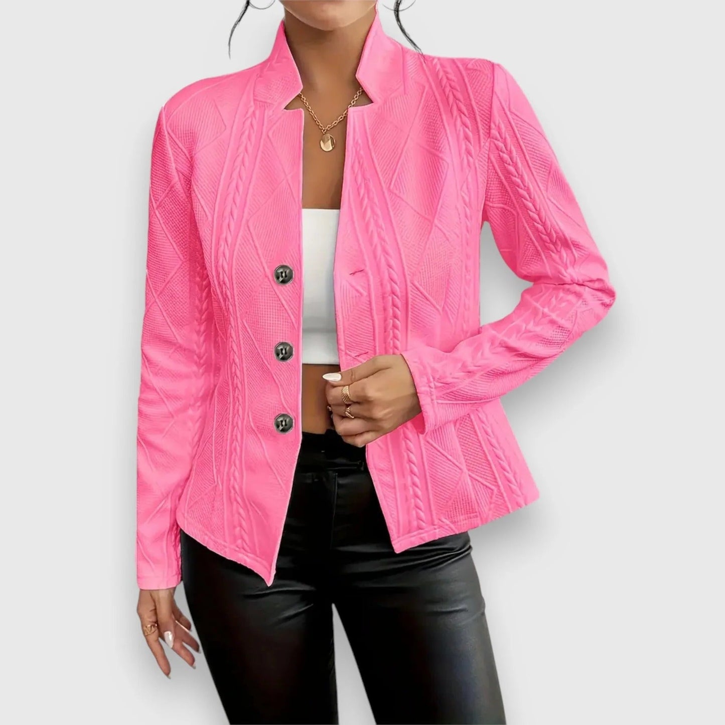 Women's single-breasted blazer with notched lapel