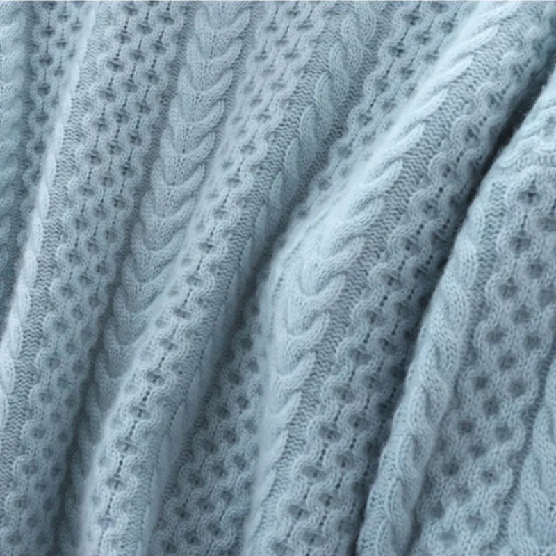 Aveline Braided Cashmere Turtleneck Sweater