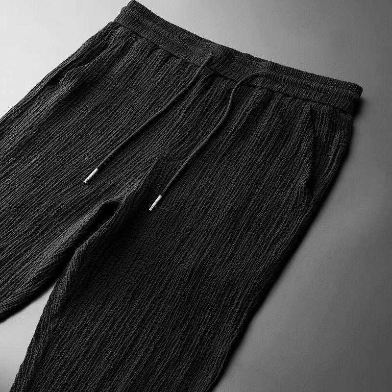 Men's two-piece outfit set with short-sleeve shirt and pants