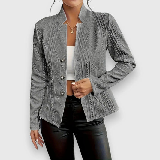 Women's single-breasted blazer with notched lapel